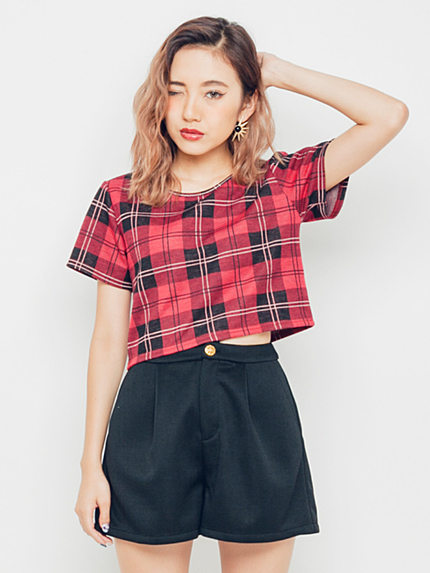 チェックTシャツ