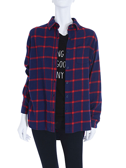 Ｃｈｅｃｋ　ｍｉｄｉａｍ　シャツ
