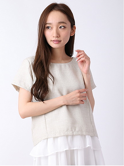 ツイード×シフォンブラウス 1703097-22-12-11