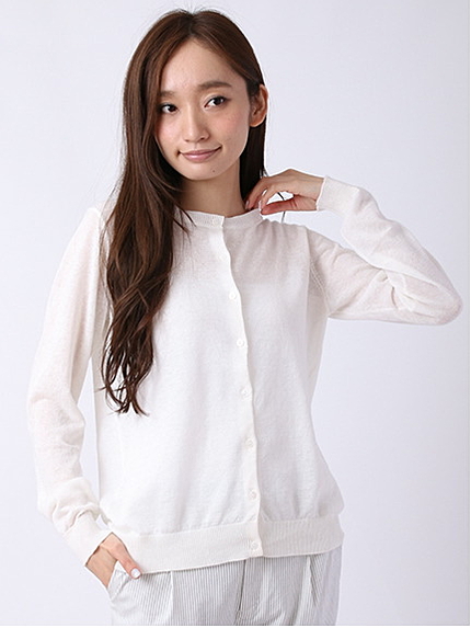 綿麻天竺UV加工カーディガン 1602616-22-18-11