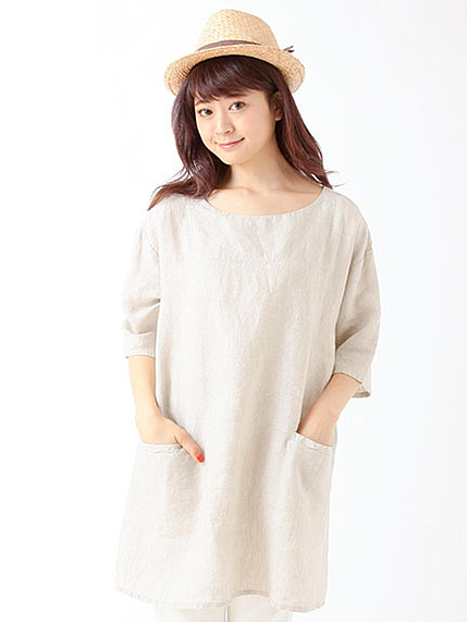 リネンプルオーバーチュニック 1702919-22-11-12