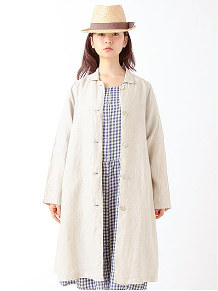 前開きリネンコート 1301078-22-11-12