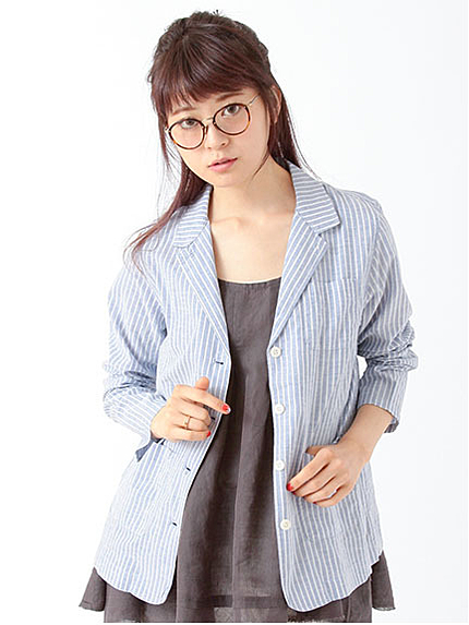 柄アソート綿麻ジャケット 1301115-22-11-12