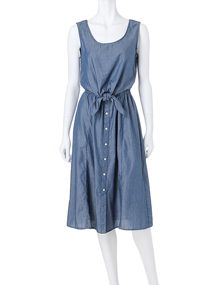 【DUO】 コットンロング前結びワンピース