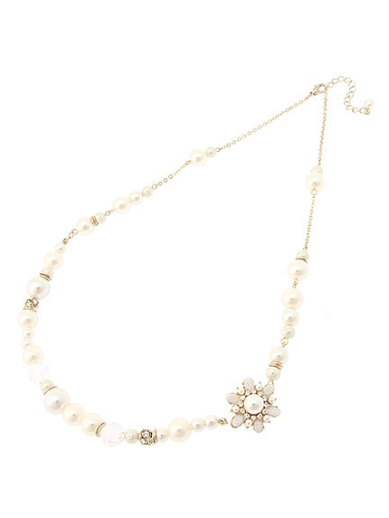 アンティークフラワーパールネックレス
