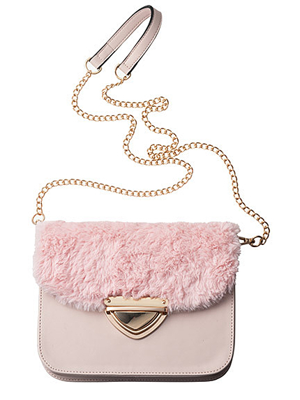 ファー付切り替えポシェット