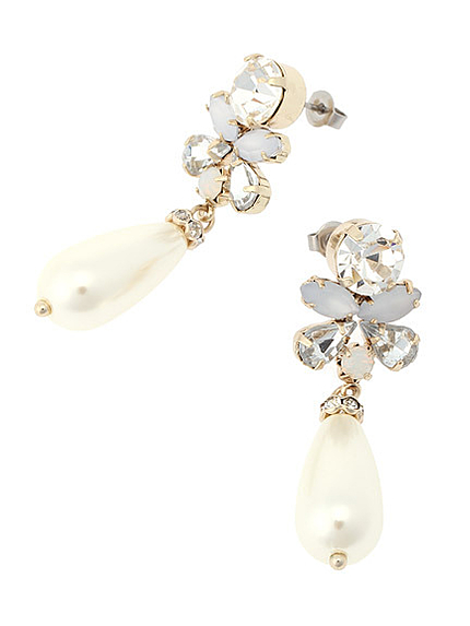 ドロップパールビジューピアス