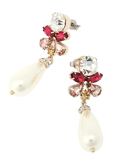 ドロップパールビジューピアス