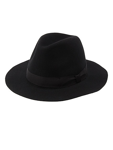 ウールつば広中折れハット