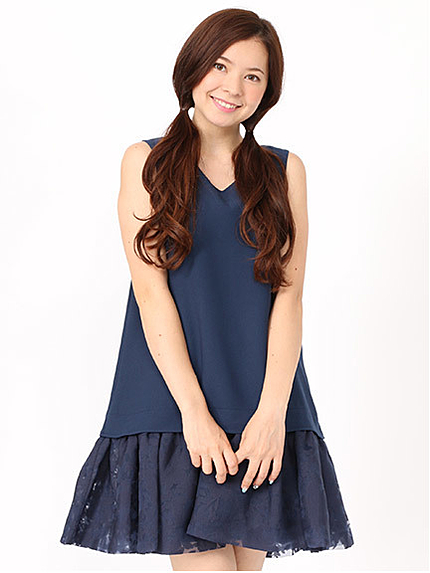 裾オパール切り替えAラインワンピース