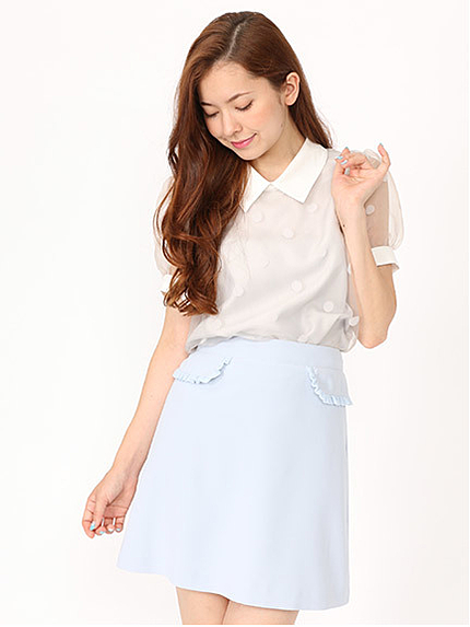 ポケットフリル台形スカート