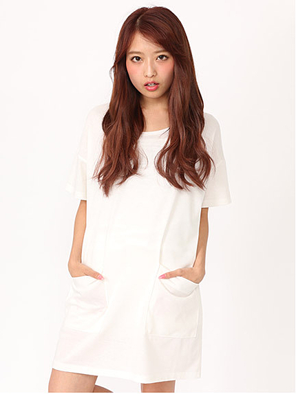 スクエアポケットTシャツミニワンピ