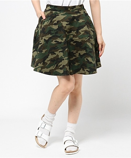 WEGO/迷彩フレアスカート