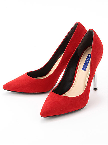 シルバーヒールパンプス