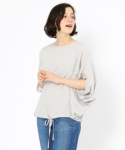 レーヨンドットプリントビッグブラウス