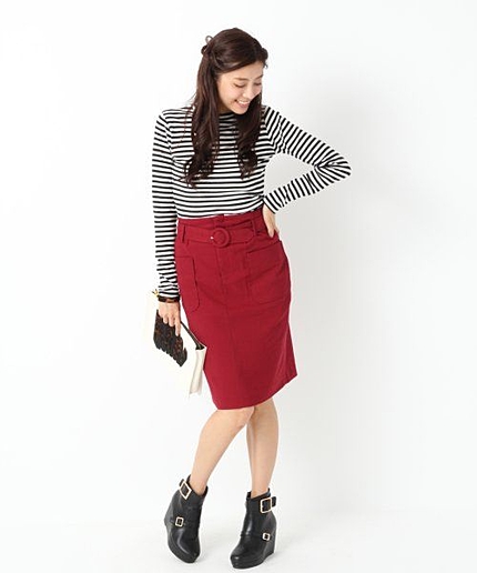 ウエストベルトタイトスカート