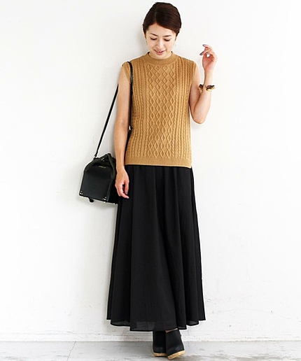 【WEB限定☆予約】【5WAY】by ※ケーブルベスト×リバーシブルマキシスカート セット