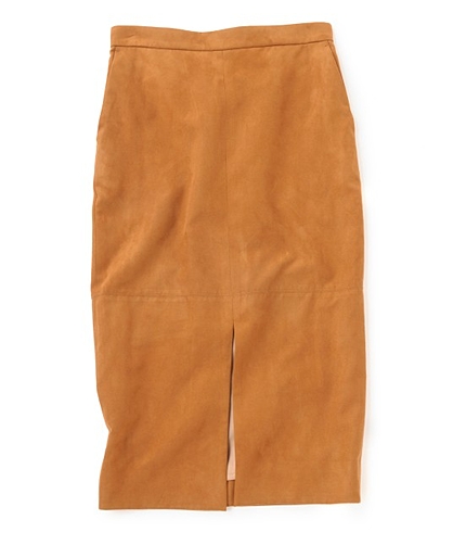 フェイクスエードミディ丈スカート　【2015AW新作】