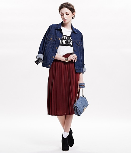 天竺プリーツスカート