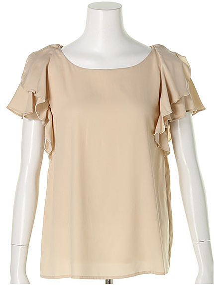 ラッフルサテンブラウス