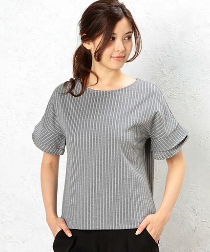 CR ピケストライプ プルオーバー カットソー SB02