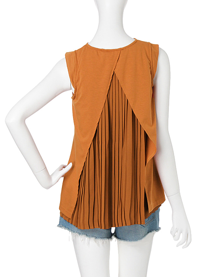 【W】バックスリットプリーツトップス