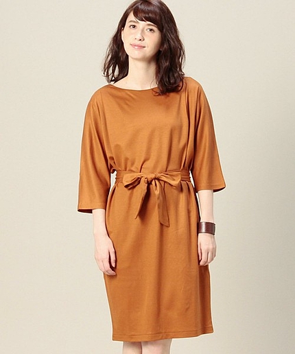 BY スムースドルマンスリーブベルトワンピース