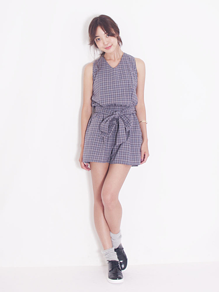 【dazzlin】チェックロンパース