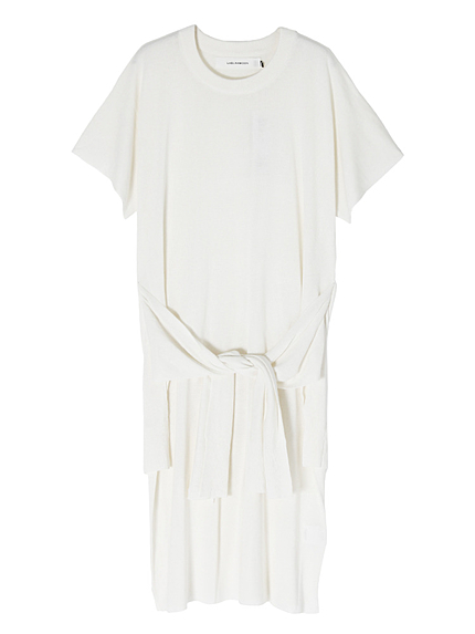 ウエストリボンニットワンピース