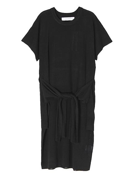 ウエストリボンニットワンピース