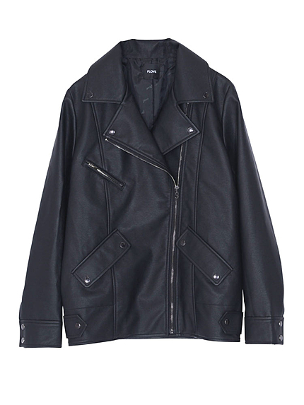 フェイクレザーライダースジャケット