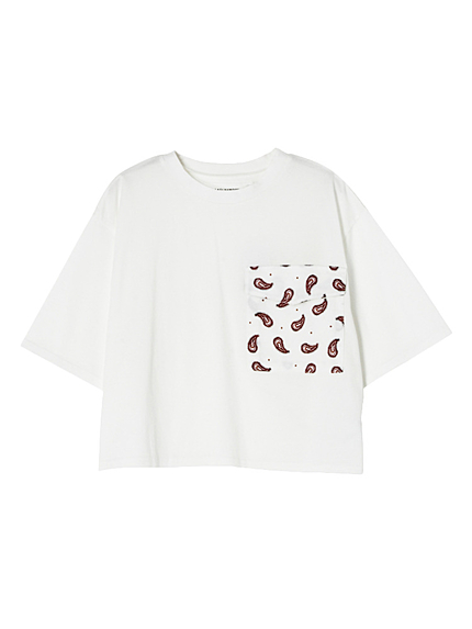 ペイズリーフラップショートTシャツ