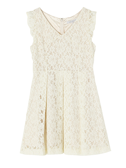 【DUO】 コードレースVあきワンピース(アイボリー)