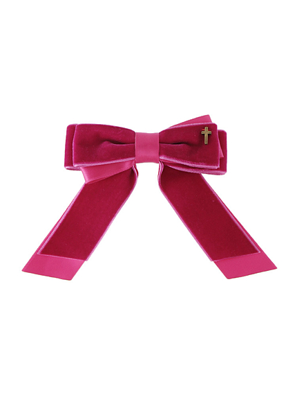 ベロアサテンリボンバレッタ