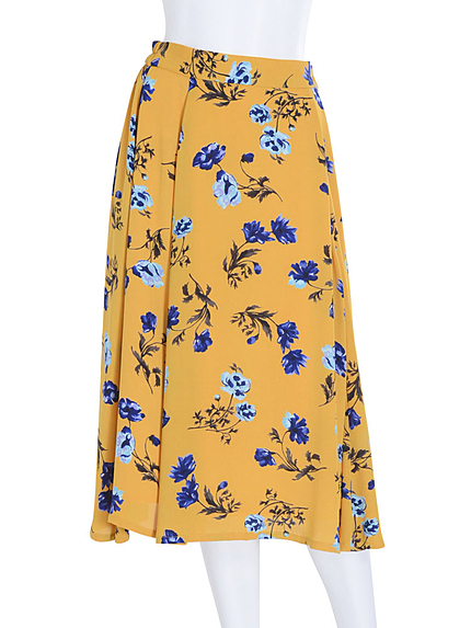 【DUO】 花柄フレアミディスカート