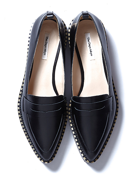 レザーフラットローファー