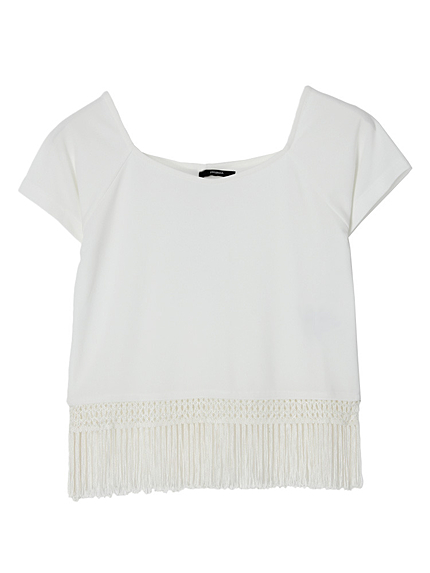 【CASUAL】裾フリンジショートトップス