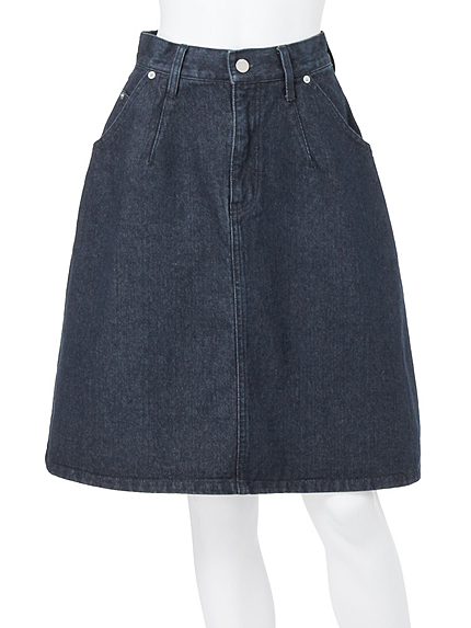 【BIJ】 デニム膝丈フレアスカート
