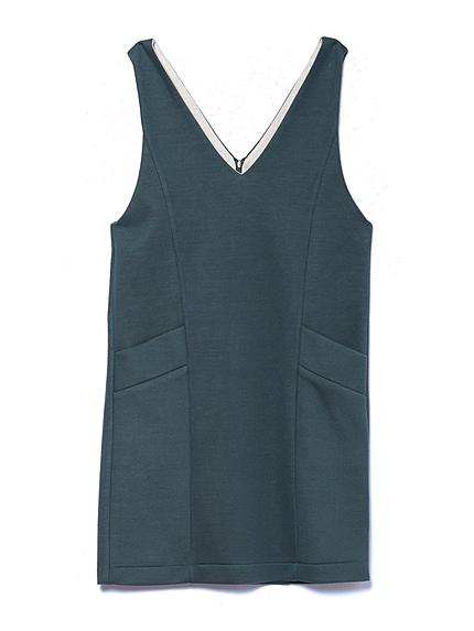 Vネックレトロワンピース