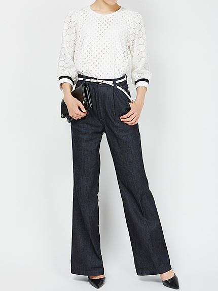 リジットデニムフレアーパンツ