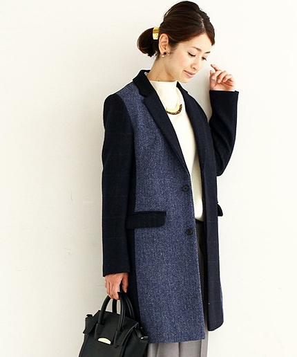 【予約】BY ハリスツイードチェスターコート