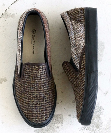 【予約】BY ハリスツイードスリッポン