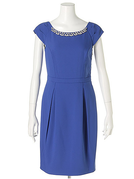 バックリボンオフショルタイトワンピ