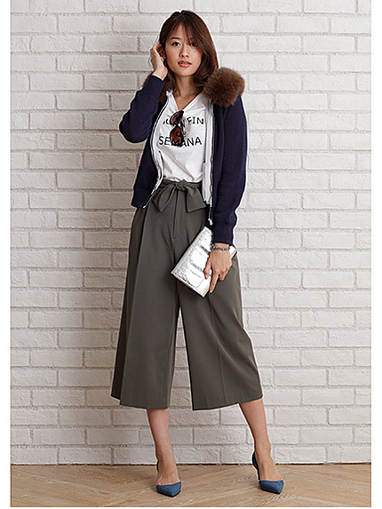 ファー付ニットパーカー