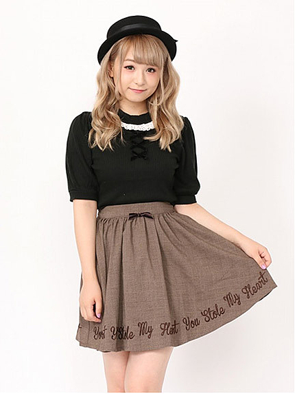 裾刺繍グレンチェックＳＫ