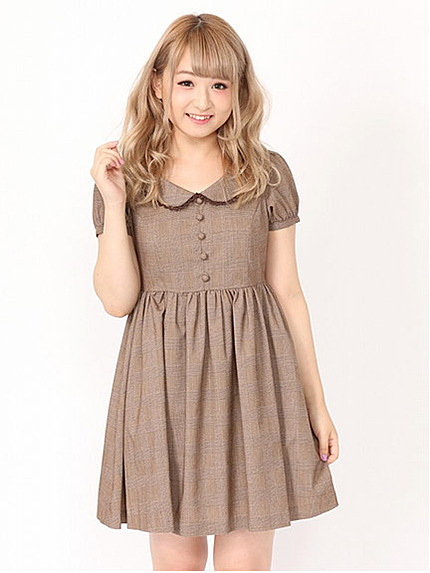 バックスピンドルグレンチェックパフOP