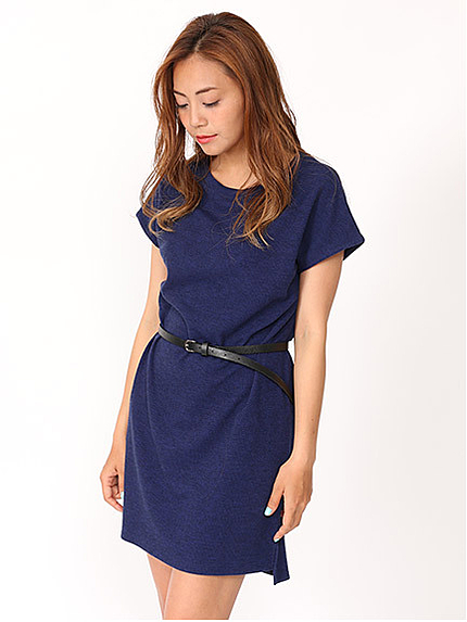 15.AW　ベルト付き裾スリットワンピース