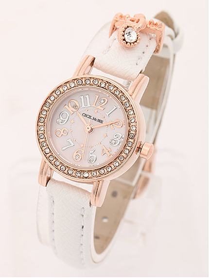 15.AW チャーム付きラインストーンWATCH