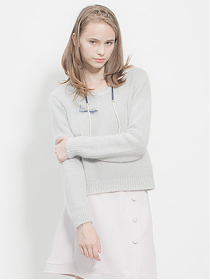 アンゴラ混2WAYニットプルオーバー