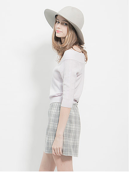 ソモウチェック台形スカート